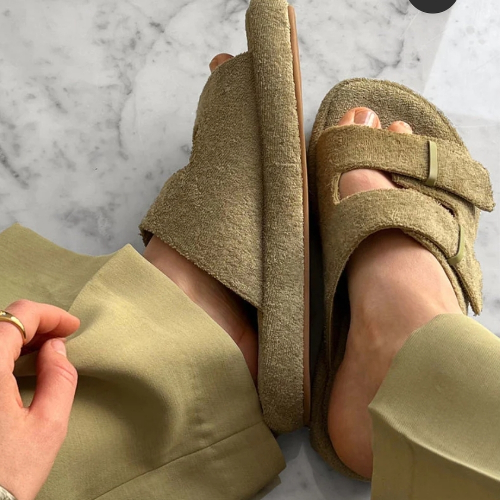 Ilio Smeraldo x The Frankie Shop Terry Cloth Chunky Sandals 40